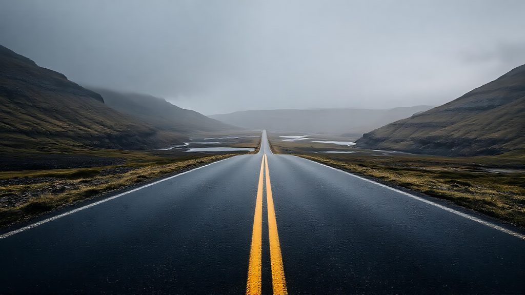 —Pngtree—a straight road extends far_16453813